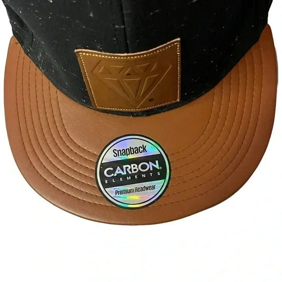 Carbon Element Snapback Men's/Women's Hat Black with Tan - Picture 2 of 12
